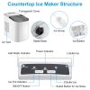 Electric Countertop Ice Maker with Ice Scoop Basket Self-cleaning Max 33LBS/24Hrs Ice Making Machine Bullet Ice Machine for Home Kitchen Office Party