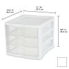 3 Drawer Unit Plastic, White, Set of 4