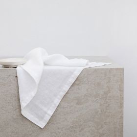 Pure Linen Insulation Placemat Square Wiping Towel Solid Color Napkin Mouth Cloth (Option: Bleach Color-38 √ó 55cm)