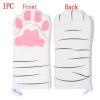 1PC 3D Cartoon Animal Cat Paws Oven Mitts Long Cotton Baking Insulation Gloves Microwave Heat Resistant Non-Slip Kitchen Gloves