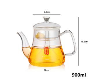 Induction Cooker Glass Kettle Household High-temperature Resistant Stainless Steel Liner (Option: Steam teapot 900ml)