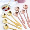 8Pcs Stainless Steel Flower Spoon Coffee Tea Spoon Cute Ice Cream Dessert Spoon Silver Christmas Gifts Kitchen Tableware Decor