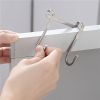 1/2/4pcs Over The Door Drawer Cabinet Hook; 304 Stainless Steel Double S-Shaped Hook Holder Hanger Metal Heavy Duty-Free Punching Door Back Hanging Cl