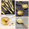 8Pcs Stainless Steel Flower Spoon Coffee Tea Spoon Cute Ice Cream Dessert Spoon Silver Christmas Gifts Kitchen Tableware Decor