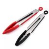 3Pcs Tongs With Silicon Tip Household Kitchen Utensil Stainless Steel High Heat Resistant Locking BBQ Cooking Accessories Baking