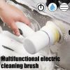 Electric Cleaning Brush Rechargeable Cleaner Handheld Bathtub 3 Brush Head Toilet Wash Brush Kitchen Bathroom Sink Cleaner Tool