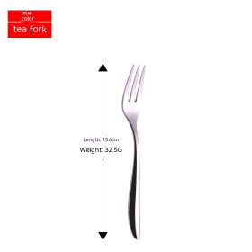 Stainless Steel Knife, Fork And Spoon Golden Western Tableware (Option: Mirror Light Tea Fork)