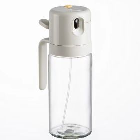 2 In 1 Oil Sprayer Bottle BBQ Cooking Oil Dispenser Olive Oil Pourers Sprayer Kitchen Baking Oil Mister Vinegar Bottle (Option: 550ml Warm Gray)